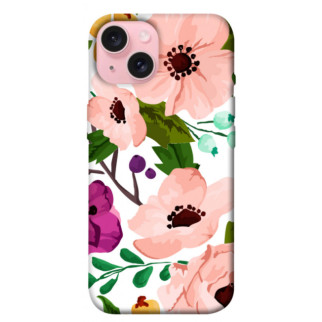 Чохол itsPrint Акварельні квіти для Apple iPhone 15 (6.1") - Інтернет-магазин спільних покупок ToGether