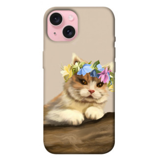 Чохол itsPrint Cat in flowers для Apple iPhone 15 (6.1") - Інтернет-магазин спільних покупок ToGether