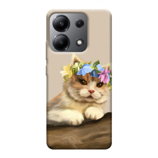 Чохол itsPrint Cat in flowers для Xiaomi Redmi Note 13 4G - Інтернет-магазин спільних покупок ToGether