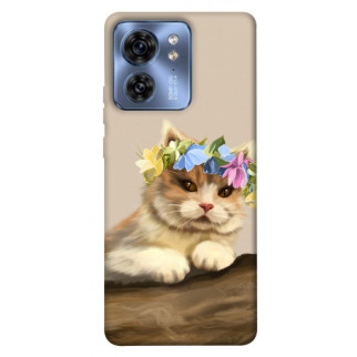 Чохол itsPrint Cat in flowers для Motorola Edge 40 - Інтернет-магазин спільних покупок ToGether