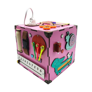 Розвиваюча іграшка Бізікуб Temple Group TG200162 23х23х23 см Рожевий - Інтернет-магазин спільних покупок ToGether