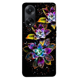 Чохол itsPrint Flowers on black для Oppo A58 4G - Інтернет-магазин спільних покупок ToGether