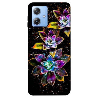 Чохол itsPrint Flowers on black для Motorola Moto G84 - Інтернет-магазин спільних покупок ToGether