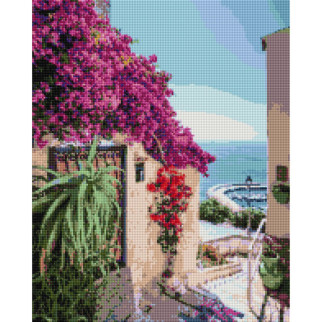 Алмазна мозаїка "Квітуча вуличка Греції" Brushme DBS1014 40х50 см - Інтернет-магазин спільних покупок ToGether