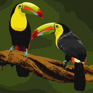 Картина за номерами "Екзотичні птахи" Ідейка KHO4337 40х40см - Інтернет-магазин спільних покупок ToGether