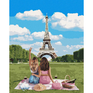 Картини за номерами "Подружки у Парижі" Ідейка KHO4790 40*50см - Інтернет-магазин спільних покупок ToGether