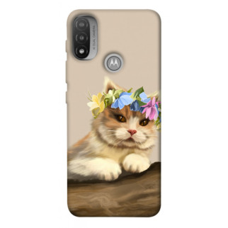 Чохол itsPrint Cat in flowers для Motorola Moto E20 - Інтернет-магазин спільних покупок ToGether