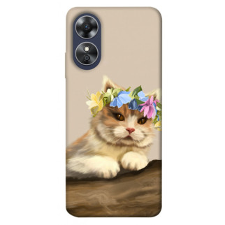 Чохол itsPrint Cat in flowers для Oppo A17 - Інтернет-магазин спільних покупок ToGether