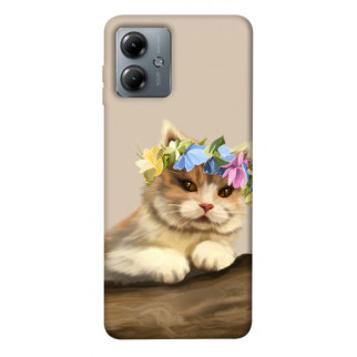 Чохол itsPrint Cat in flowers для Motorola Moto G14 - Інтернет-магазин спільних покупок ToGether