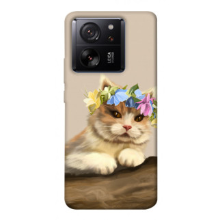 Чохол itsPrint Cat in flowers для Xiaomi 13T - Інтернет-магазин спільних покупок ToGether