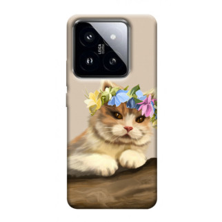 Чохол itsPrint Cat in flowers для Xiaomi 14 Pro - Інтернет-магазин спільних покупок ToGether