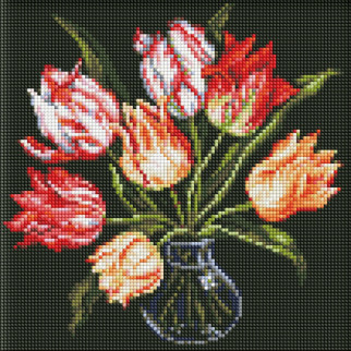 Алмазна мозаїка "Витончені тюльпани" ©kovtun_olga_art Ідейка AMC7688 без підрамника 30х30 см - Інтернет-магазин спільних покупок ToGether