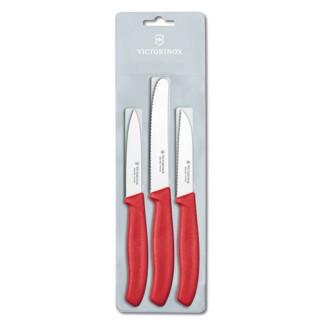 Набір кухонних овочевих ножів Victorinox Swiss Classic Paring Set 3 шт Червоний (6.7111.3) - Інтернет-магазин спільних покупок ToGether