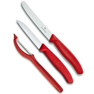 Набір кухонних овочевих ножів та овочечистки Victorinox Swiss Classic Paring Set 3 предмети Червоний (6.7111.31) - Інтернет-магазин спільних покупок ToGether