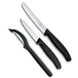 Набір кухонних овочевих ножів та овочечистки Victorinox Swiss Classic Paring Set 3 шт Чорний (6.7113.31) - Інтернет-магазин спільних покупок ToGether