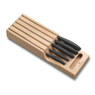 Набір кухонних ножів та підставки Victorinox Swiss Classic In-Drawer 6 предметів Чорні (6.7143.5) - Інтернет-магазин спільних покупок ToGether