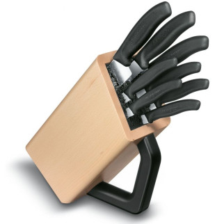 Набір кухонних ножів та підставки Victorinox Swiss Classic Cutlery Block 9 предметів Чорні (6.7173.8) - Інтернет-магазин спільних покупок ToGether