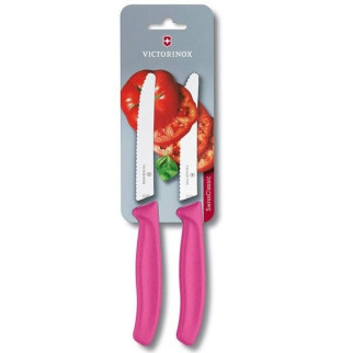 Набір кухонних овочевих ножів Victorinox TomatoSausage 11 см 2 шт Рожеві (6.7836.L115B) - Інтернет-магазин спільних покупок ToGether