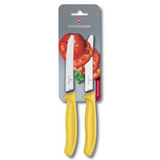 Набір кухонних овочевих ножів Victorinox TomatoSausage 11 см 2 шт Жовті (6.7836.L118B) - Інтернет-магазин спільних покупок ToGether