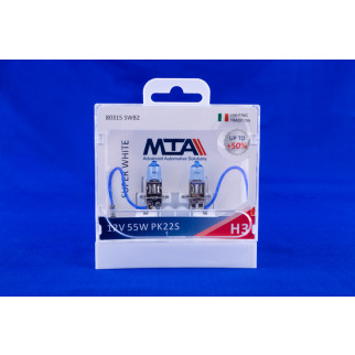 Лампа автомобільна MTA H3 12V 55W PK22S SUPER WHITE 2 шт (028583) - Інтернет-магазин спільних покупок ToGether