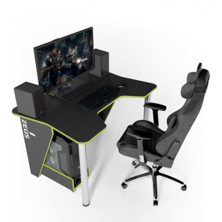 Геймерський ігровий стіл ZEUS IGROK-3 Чорний/Зелений - Інтернет-магазин спільних покупок ToGether
