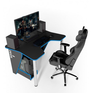 Ігровий стіл ZEUS IGROK-3L, чорний/синій з LED підсвічуванням - Інтернет-магазин спільних покупок ToGether