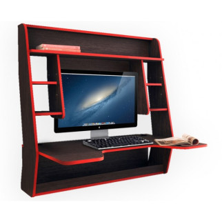 Геймерський навісний стіл ZEUS IGROK-MAX, венге/червоний - Інтернет-магазин спільних покупок ToGether