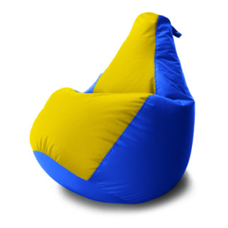 Крісло мішок Груша Coolki комбі XXXL 100x140 Синій із Жовтим Оксфорд 600D - Інтернет-магазин спільних покупок ToGether