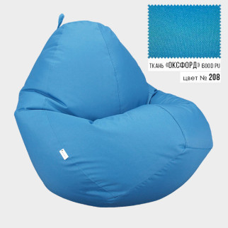 Безкаркасне крісло мішок груша Овал Coolki XXL 90x130 Світло-Блакитний (Оксфорд 600D PU) - Інтернет-магазин спільних покупок ToGether