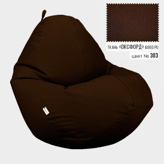 Безкаркасне крісло мішок груша Овал Coolki XL 85x105 Темно-коричневий (Оксфорд 600D PU) - Інтернет-магазин спільних покупок ToGether