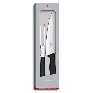 Кухонний набір нож та вилка Victorinox SwissClassic Carving Set Чорний (6.7133.2G) - Інтернет-магазин спільних покупок ToGether