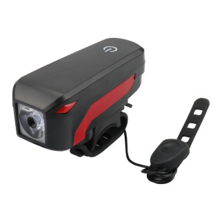 Фонарь BC-FL1552 Li-on 2000mAh з дзвінком USB на руль Чорний/Червоний (LTSS-033) - Інтернет-магазин спільних покупок ToGether