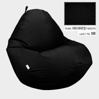 Безкаркасне крісло мішок груша Овал Coolki XL 85x105 Чорний (Оксфорд 600D PU) - Інтернет-магазин спільних покупок ToGether