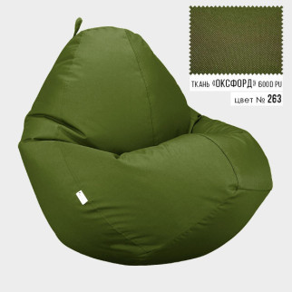 Безкаркасне крісло мішок груша Овал Coolki XL 85x105 Оливковий (Оксфорд 600D PU) - Інтернет-магазин спільних покупок ToGether