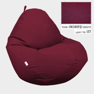 Безкаркасне крісло мішок груша Овал Coolki XL 85x105 Бордовий (Оксфорд 600D PU) - Інтернет-магазин спільних покупок ToGether