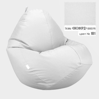 Безкаркасне крісло мішок груша Овал Coolki XXL 90x130 Білий (Оксфорд 600D PU) - Інтернет-магазин спільних покупок ToGether