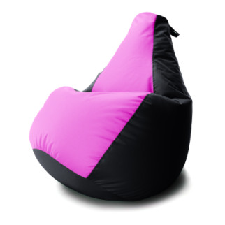 Крісло мішок Груша Coolki комбі XXXL 100x140 Чорний з Рожевим 11 Оксфорд 600D - Інтернет-магазин спільних покупок ToGether