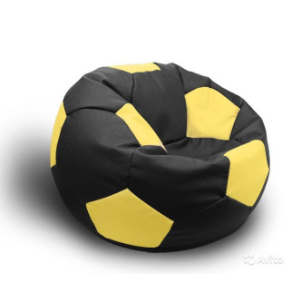 Крісло М'яч Coolki 100 см Чорний із Жовтим (Оксфорд 600D PU) - Інтернет-магазин спільних покупок ToGether