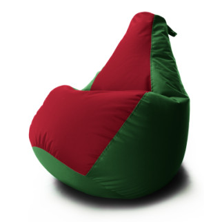 Крісло мішок Груша Coolki комбі XL 85x105 Зелений із Червоним 05 Оксфорд 600D - Інтернет-магазин спільних покупок ToGether
