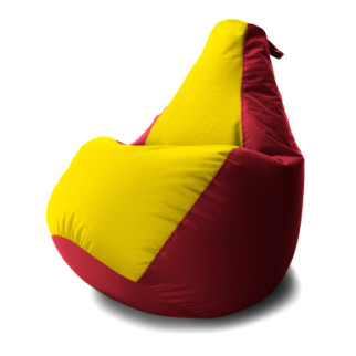 Крісло мішок Груша Coolki комбі XL 85x105 Червоний із жовтим 04 Оксфорд 600D - Інтернет-магазин спільних покупок ToGether
