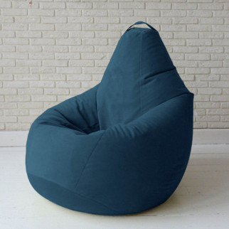 Безкаркасне крісло мішок груша з внутрішнім чохлом Coolki Велюр Темно-синій XL105x85 - Інтернет-магазин спільних покупок ToGether
