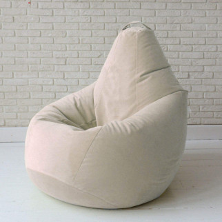 Безкаркасне крісло мішок груша з внутрішнім чохлом Coolki Велюр Бежевий XXXL140x110 - Інтернет-магазин спільних покупок ToGether