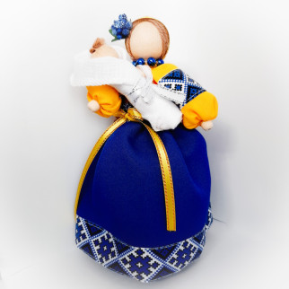Українка декоративна лялька в стилі мотанка оберіг амулет весільний подарунок Берегиня Мати мама з немовлям патріотична кукла скарбничка оберег - Інтернет-магазин спільних покупок ToGether