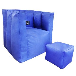 Комплект меблів Tia-Sport Люкс крісло та пуф 64х65х65 см синій (sm-0664) - Інтернет-магазин спільних покупок ToGether