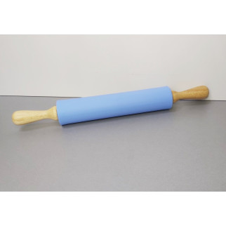 Силіконова качалка 43 х 5.5 см з дерев'яними ручками Синя Stenson 2993 - Інтернет-магазин спільних покупок ToGether