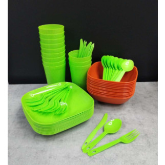 Набір пластикового посуду для пікніка Полімерпобут на 12 персон 999-12 ПБ - Інтернет-магазин спільних покупок ToGether