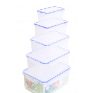 Набір прямокутних контейнерів для харчових продуктів із затиском 5в1 Алеана 167049 - Інтернет-магазин спільних покупок ToGether