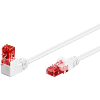 Патч-корд неекранований Goobay RJ45 UTP6  0.5m patch AWG25 1x90° D=5.9mm Gold білий (75.05.1521) - Інтернет-магазин спільних покупок ToGether