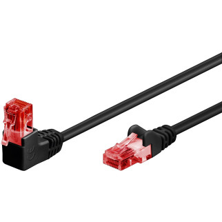 Патч-корд неекранований Goobay RJ45 UTP6  5.0m patch AWG25 1x90° D=5.9mm Gold чорний (75.05.1518) - Інтернет-магазин спільних покупок ToGether