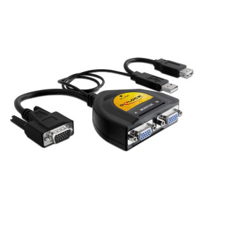 Перехідник моніторний Delock VGA HD15 1x2 (Splitter) Act 450MHz USBpower каскад чорний (70.06.1968) - Інтернет-магазин спільних покупок ToGether